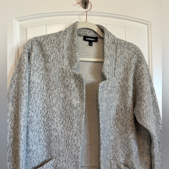Express light gray open front sweater jacket / cardigan coat - super soft XS - Picture 7 of 9